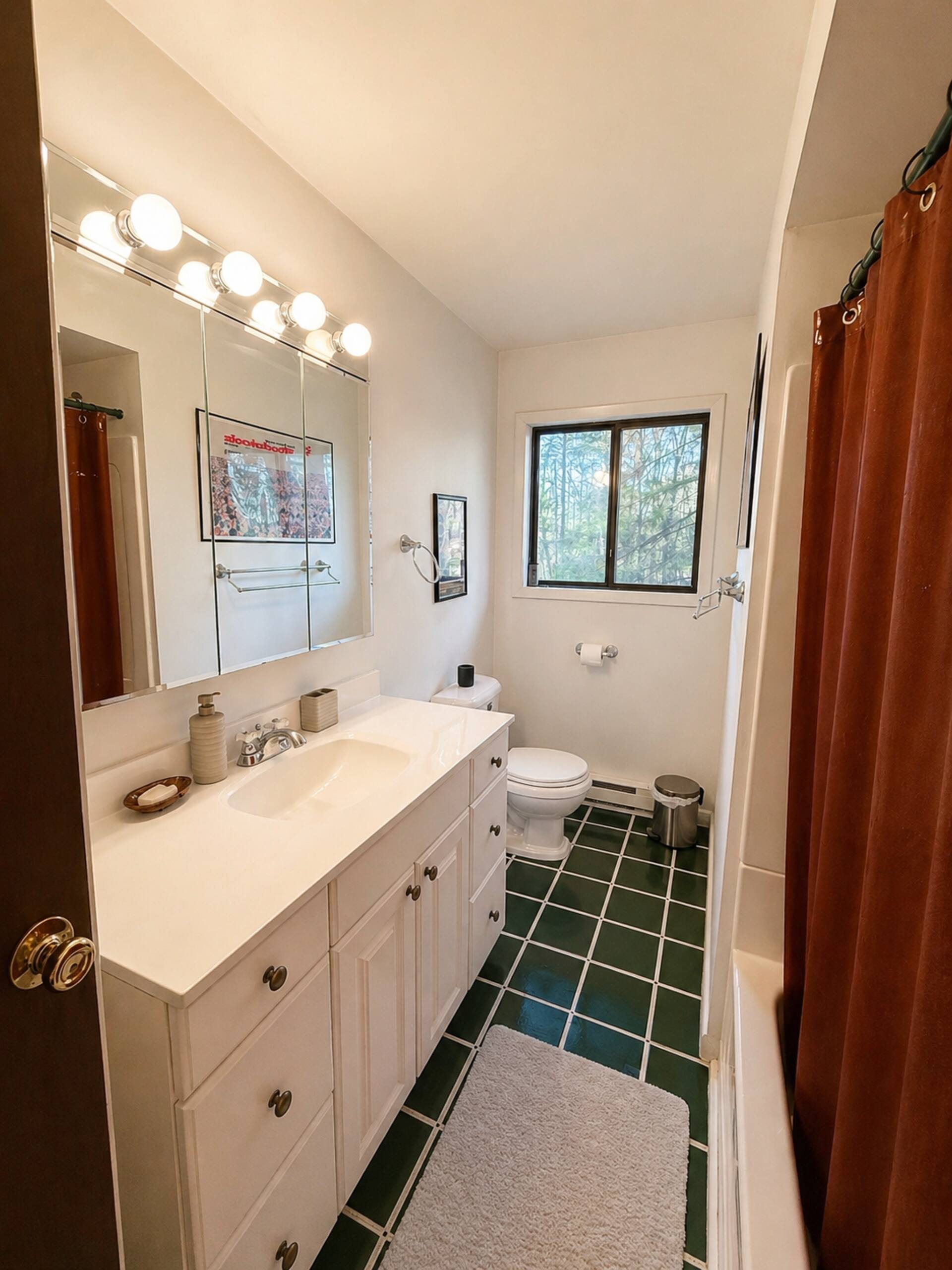 Full bathroom with double vanity