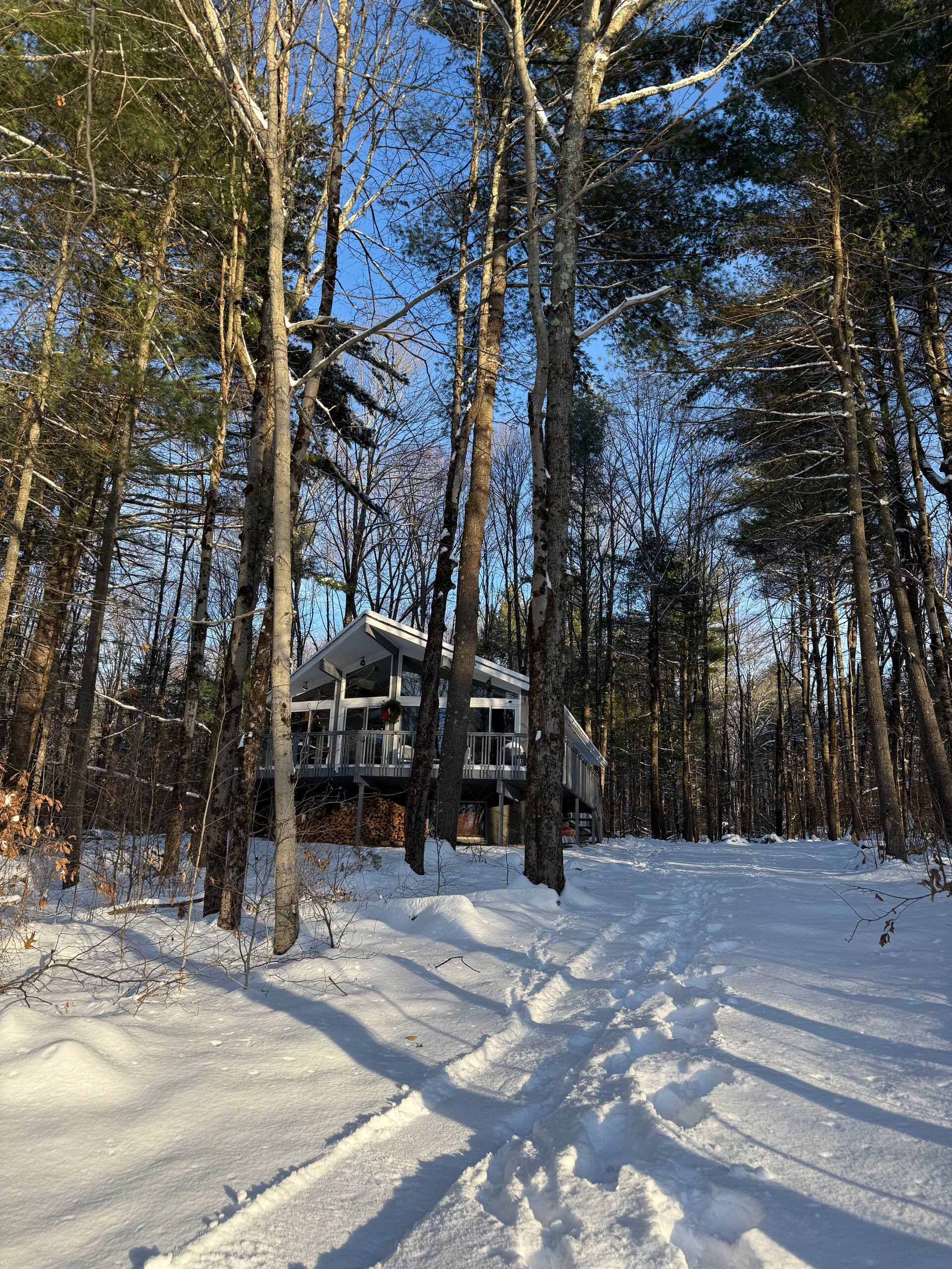 The house in deep winter snow